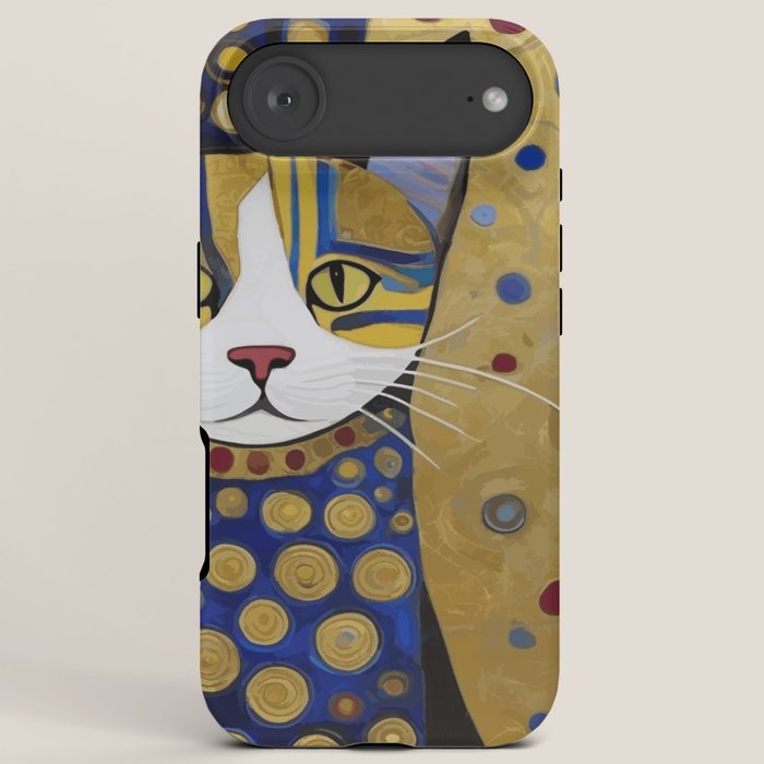 Klimt Cat in Blue and Gold iPhone Case Gallery Image 6