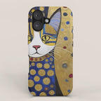 Klimt Cat in Blue and Gold iPhone Case Gallery Image 1