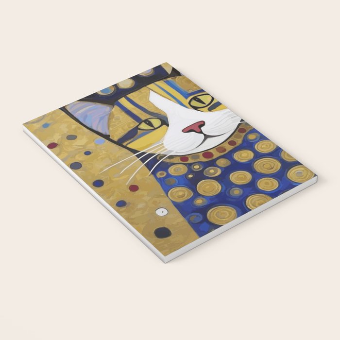 Klimt Cat in Blue and Gold Notebook Gallery Image 3
