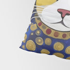 Klimt Cat in Blue and Gold Pillow Sham Gallery Image 4