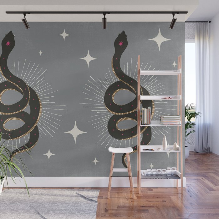Slither - Gray Wall Mural Gallery Image 1