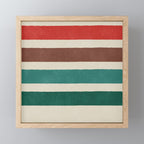 Blanket Stripe - vintage teal, green, brown, and red Mini Art Print Gallery Image 1