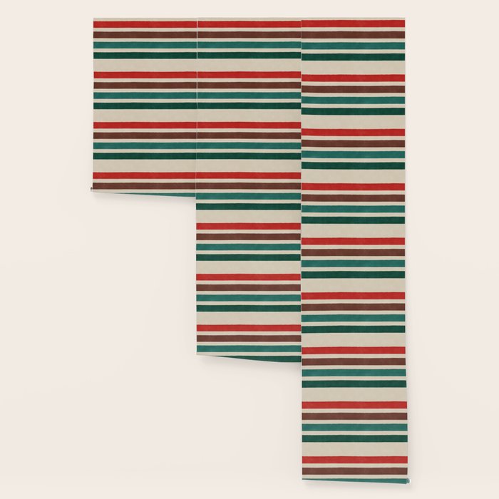 Blanket Stripe - vintage teal, green, brown, and red Wallpaper Gallery Image 3