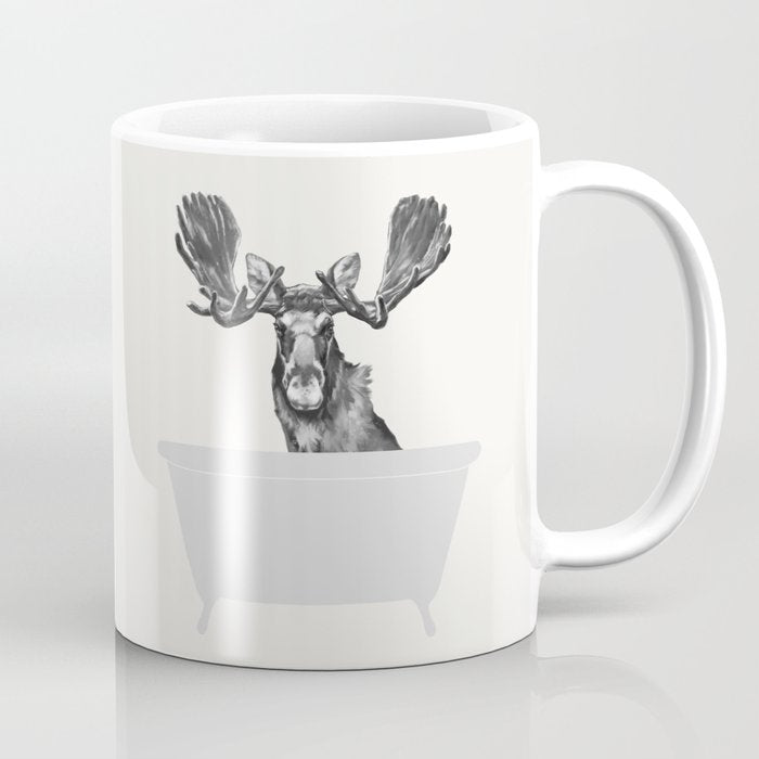 Vintage Moose in Bathtub Coffee Mug Gallery Image 1