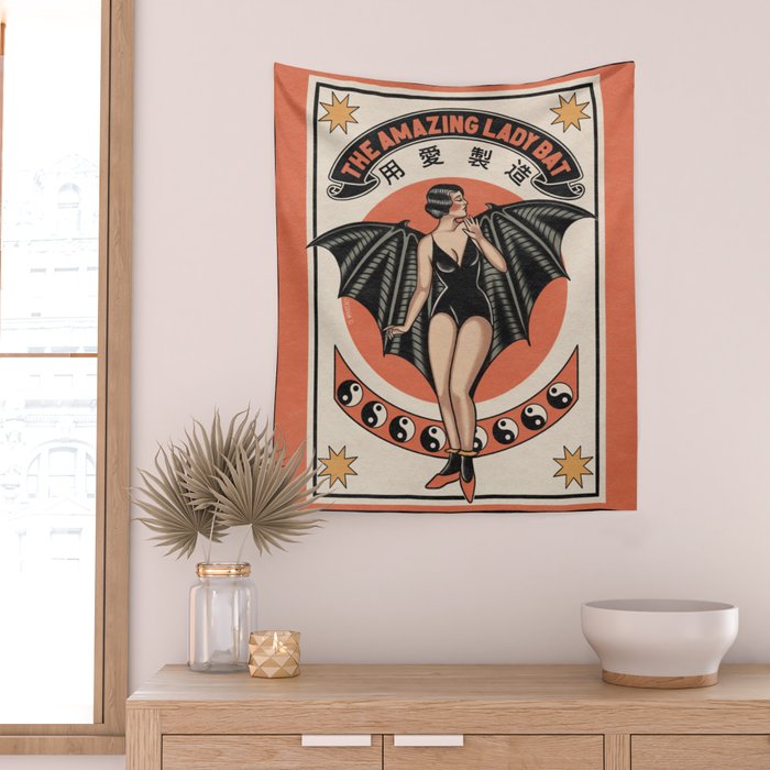 The Amazing Lady Bat Wall Tapestry Gallery Image 2