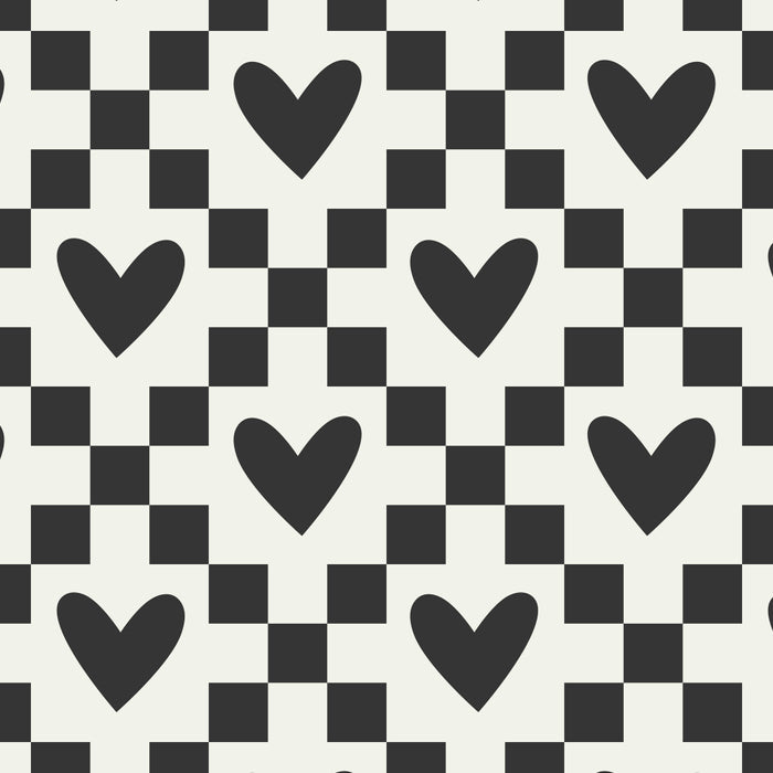 Black and white love heart checkered pattern Coffee Mug Gallery Image 2