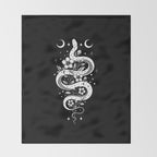 Serpent Spell-White Throw Blanket Gallery Image 2