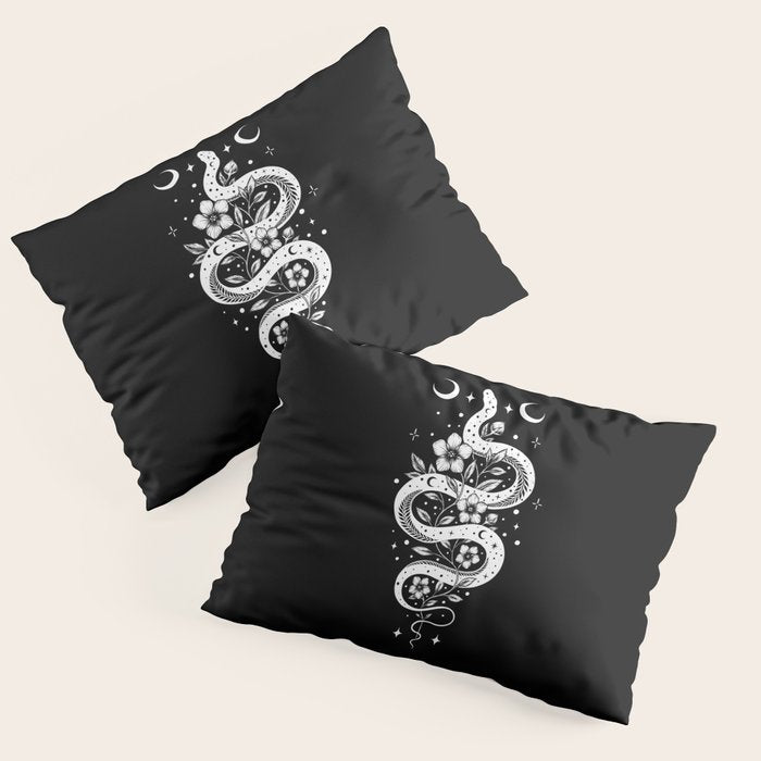 Serpent Spell-White Pillow Sham Gallery Image 1