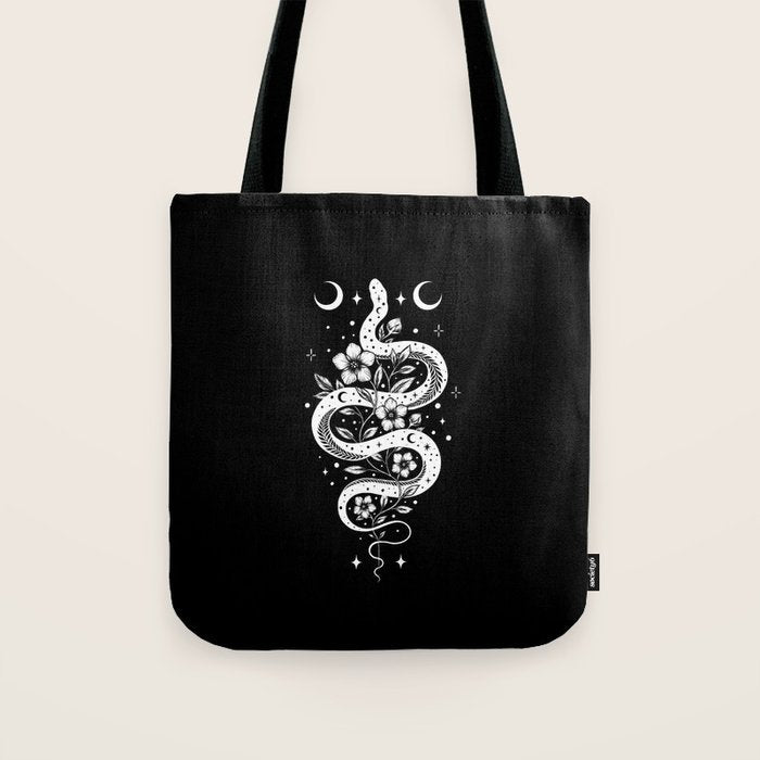 Serpent Spell-White Tote Bag Gallery Image 1