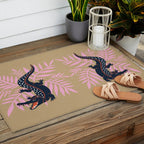 Crocodile - Teal & Ochre Outdoor Rug Gallery Image 2