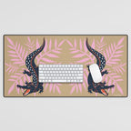 Crocodile - Teal & Ochre Desk Mat Gallery Image 1
