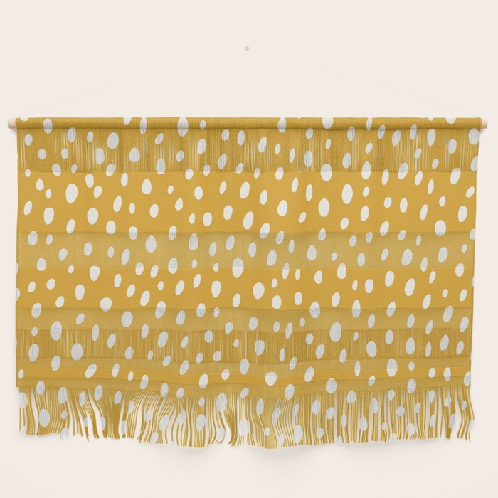 Yellow Polka Dot Spotted Pattern Abstract Print Dots Wall Hanging Gallery Image 1