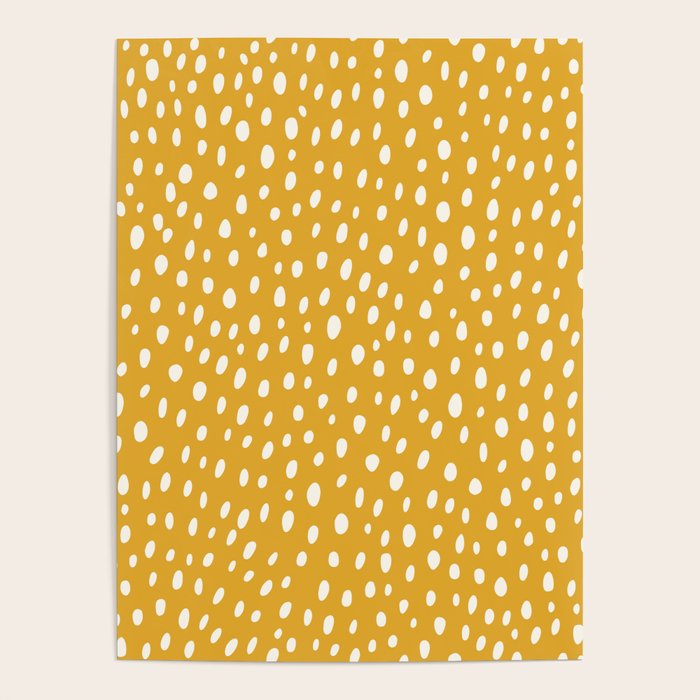 Yellow Polka Dot Spotted Pattern Abstract Print Dots Poster Gallery Image 1
