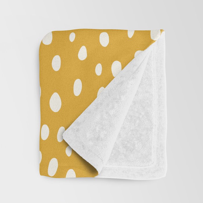 Yellow Polka Dot Spotted Pattern Abstract Print Dots Throw Blanket Gallery Image 3