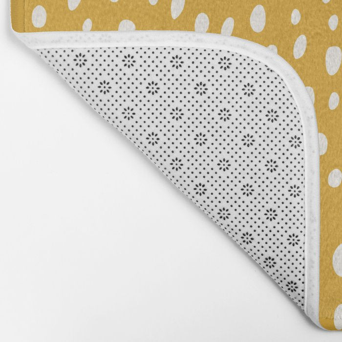 Yellow Polka Dot Spotted Pattern Abstract Print Dots Bath Mat Gallery Image 2