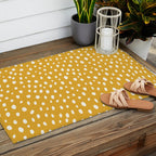 Yellow Polka Dot Spotted Pattern Abstract Print Dots Outdoor Rug Gallery Image 2