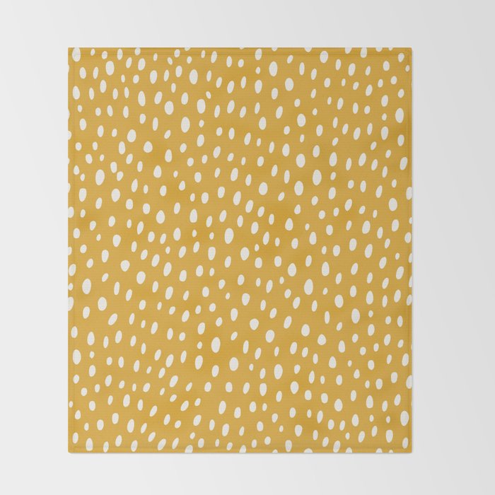 Yellow Polka Dot Spotted Pattern Abstract Print Dots Throw Blanket Gallery Image 2