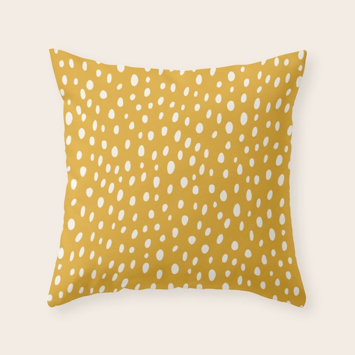 Yellow Polka Dot Spotted Pattern Abstract Print Dots Throw Pillow Gallery Image 6