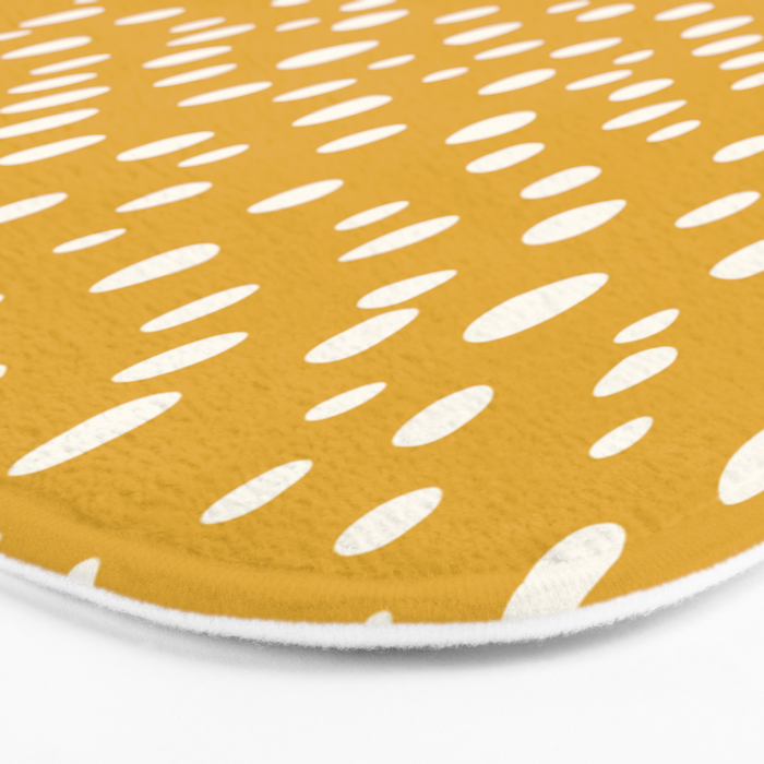 Yellow Polka Dot Spotted Pattern Abstract Print Dots Bath Mat Gallery Image 3