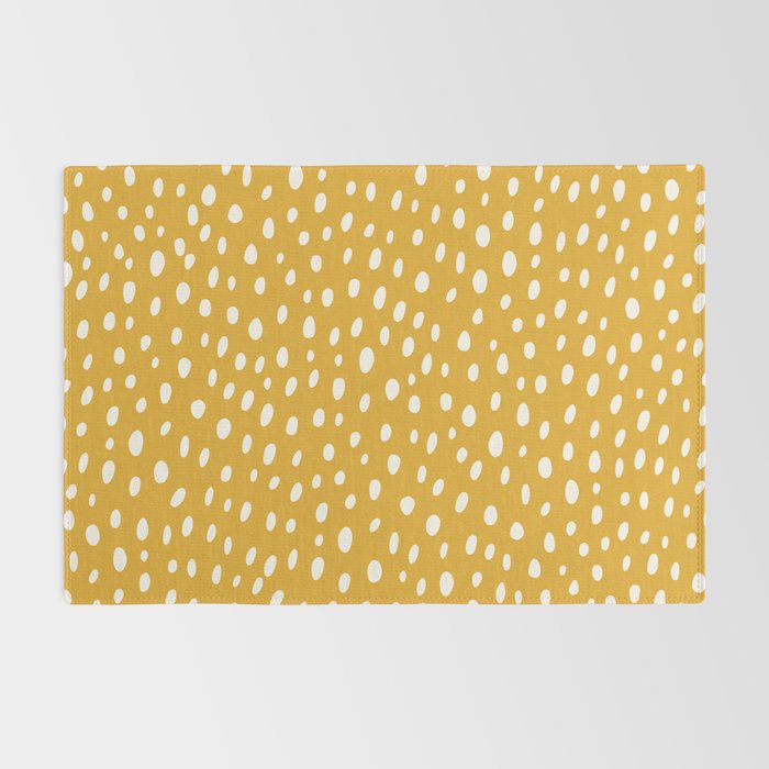 Yellow Polka Dot Spotted Pattern Abstract Print Dots Rug Gallery Image 2