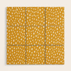 Yellow Polka Dot Spotted Pattern Abstract Print Dots Wood Wall Art Gallery Image 1