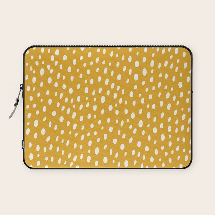 Yellow Polka Dot Spotted Pattern Abstract Print Dots Laptop Sleeve