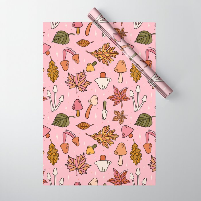 Falling Leaves Print Wrapping Paper Gallery Image 1