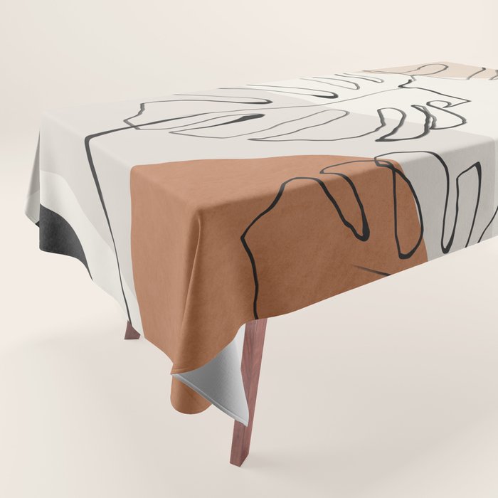 Minimal Abstract Art- Monstera Tablecloth Gallery Image 1