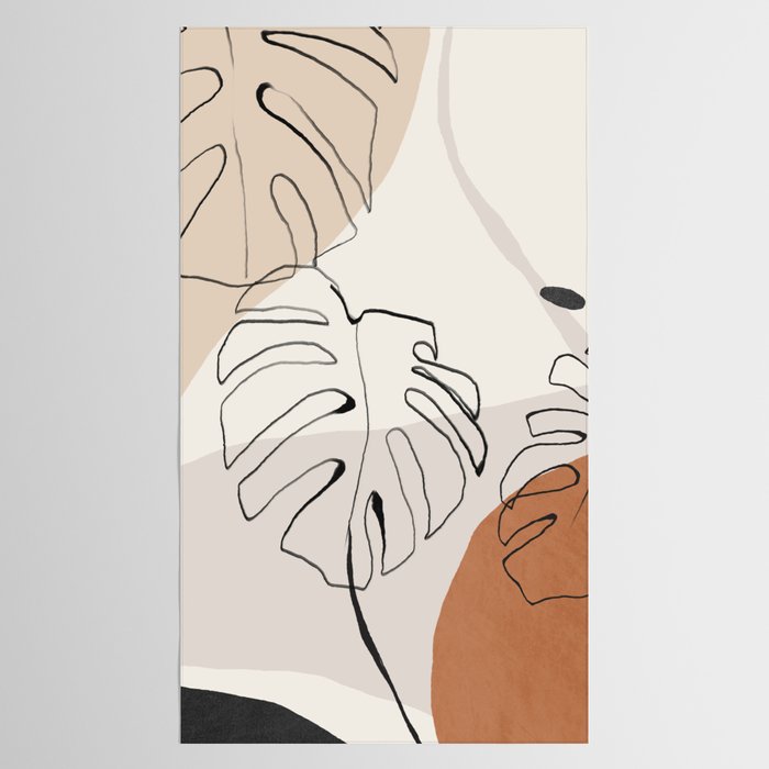 Minimal Abstract Art- Monstera Tablecloth Gallery Image 2