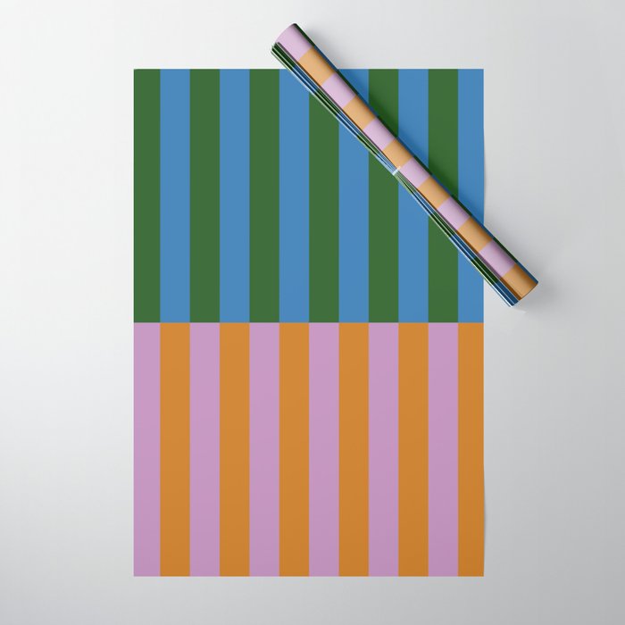 Abstraction_GEOMETRIC_STRIPE_LINE_COLORFUL_POP_ART_0701L Wrapping Paper Gallery Image 1