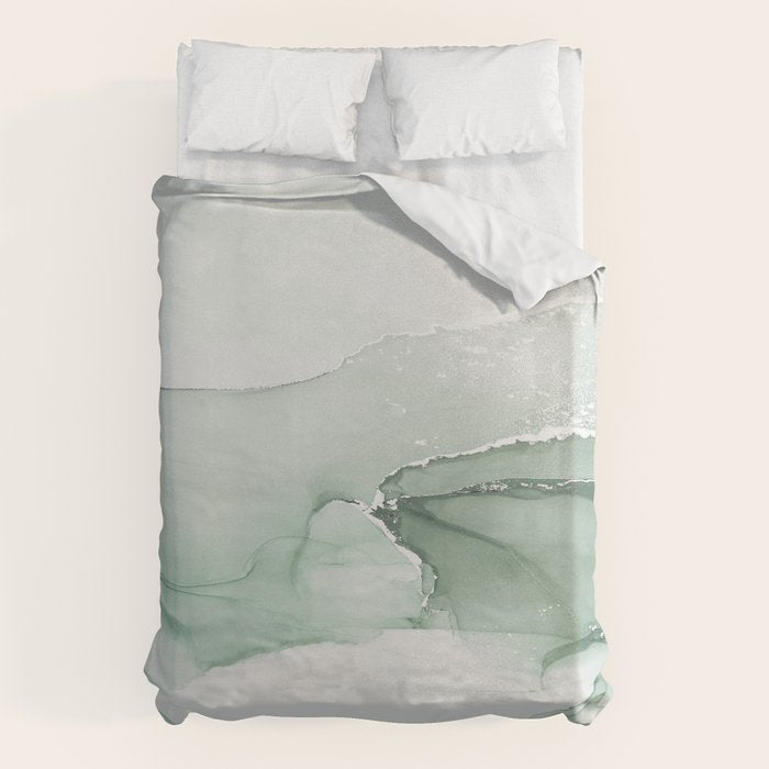 Abstract Sage Green Art Print By LandSartprints Duvet Cover Gallery Image 6