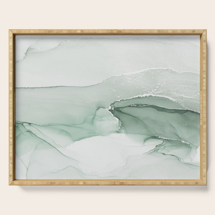 Abstract Sage Green Art Print By LandSartprints Serving Tray Gallery Image 1
