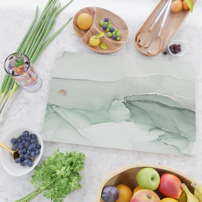 Abstract Sage Green Art Print By LandSartprints Cutting Board Gallery Image 2