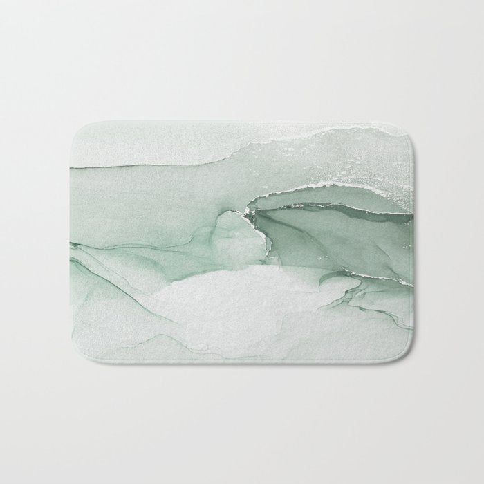 Abstract Sage Green Art Print By LandSartprints Bath Mat Gallery Image 1