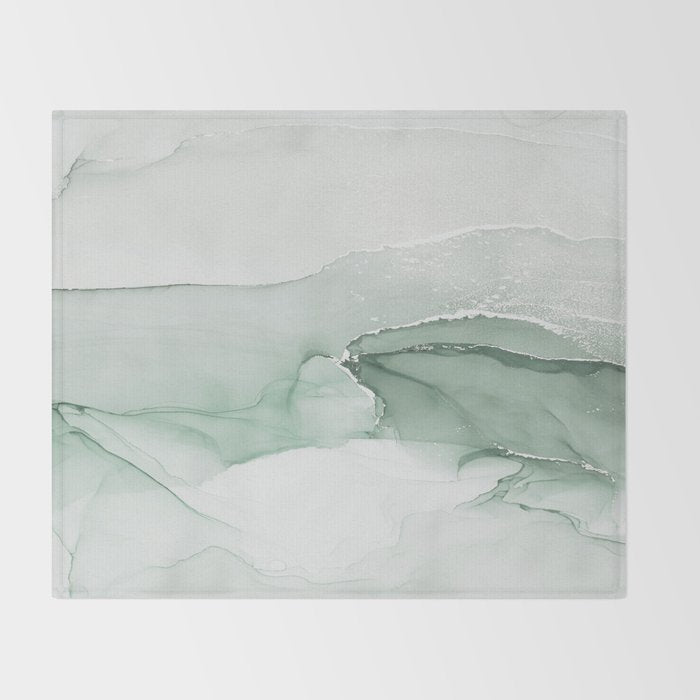Abstract Sage Green Art Print By LandSartprints Throw Blanket Gallery Image 2
