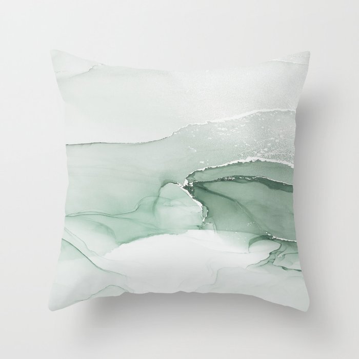 Abstract Sage Green Art Print By LandSartprints Throw Pillow Gallery Image 6