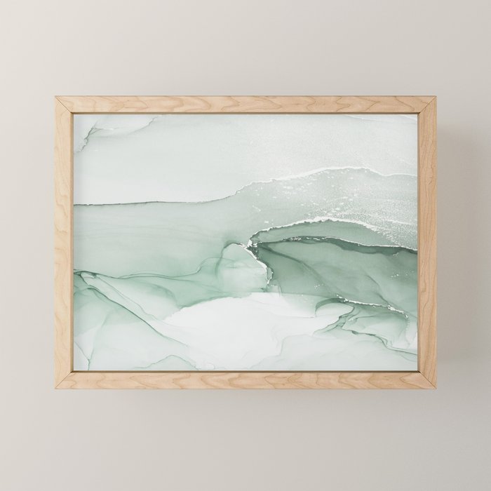 Abstract Sage Green Art Print By LandSartprints Mini Art Print Gallery Image 1
