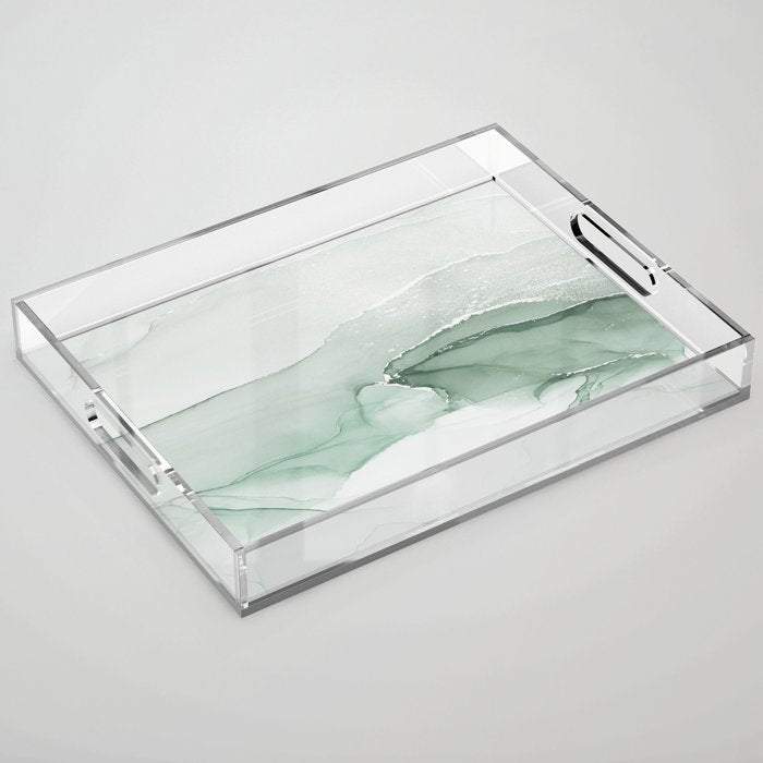 Abstract Sage Green Art Print By LandSartprints Acrylic Tray Gallery Image 1