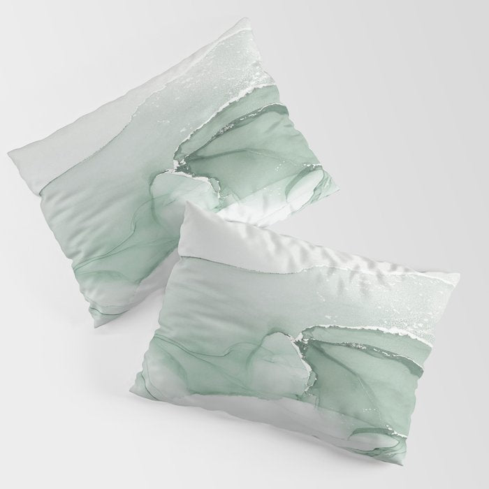 Abstract Sage Green Art Print By LandSartprints Pillow Sham Gallery Image 1