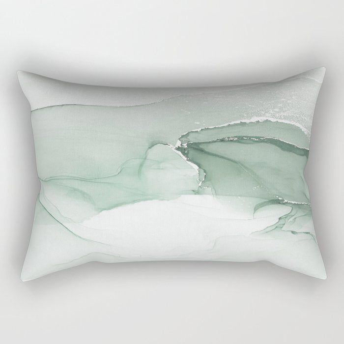 Abstract Sage Green Art Print By LandSartprints Rectangular Pillow Gallery Image 2
