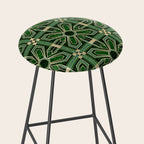 Art Deco Floral Tiles in Emerald Green and Faux Gold Stool Gallery Image 2