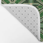 Art Deco Floral Tiles in Emerald Green and Faux Gold Bath Mat Gallery Image 2