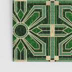 Art Deco Floral Tiles in Emerald Green and Faux Gold Poster Gallery Image 3