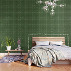 Art Deco Floral Tiles in Emerald Green and Faux Gold Wallpaper Gallery Image 3