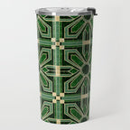 Art Deco Floral Tiles in Emerald Green and Faux Gold Travel Mug Gallery Image 2