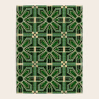 Art Deco Floral Tiles in Emerald Green and Faux Gold Poster Gallery Image 4
