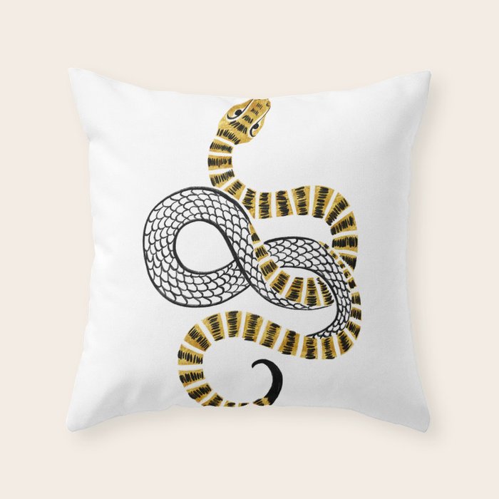 Gold Snake Throw Pillow Gallery Image 6