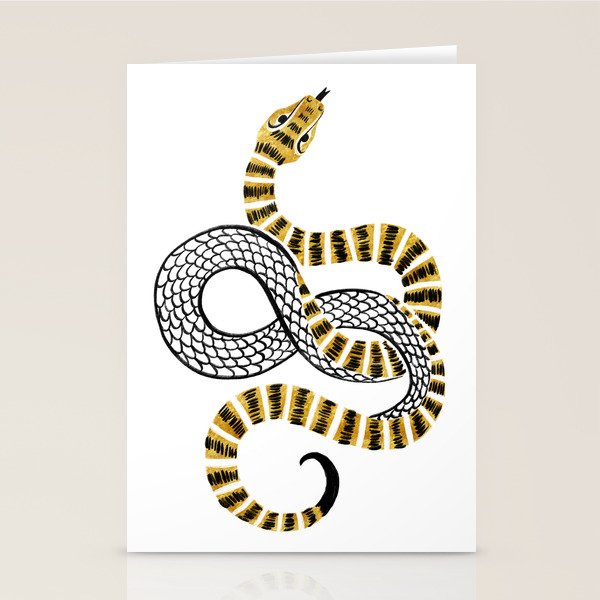 Gold Snake Stationery Card Gallery Image 1