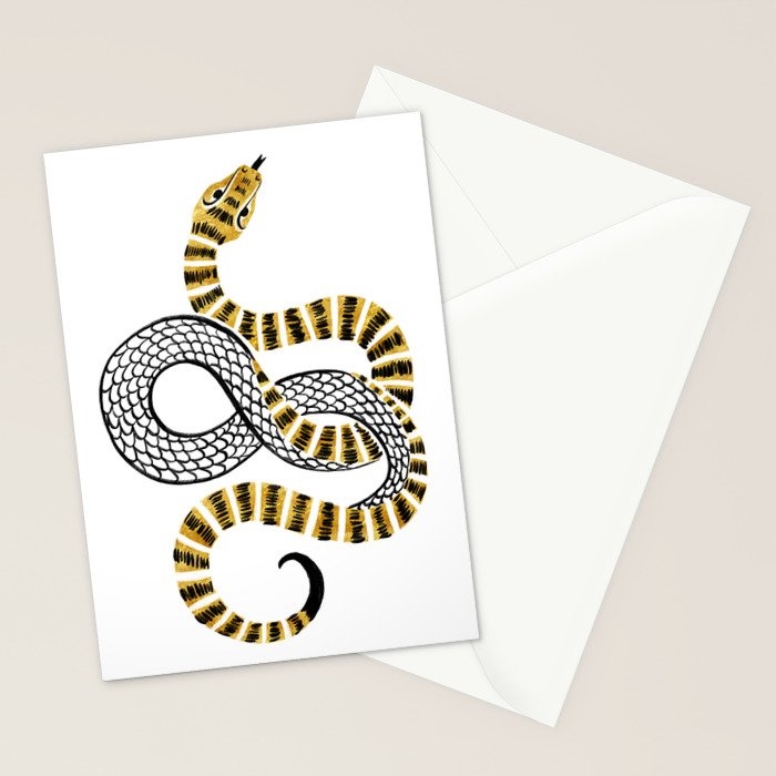 Gold Snake Stationery Card Gallery Image 2