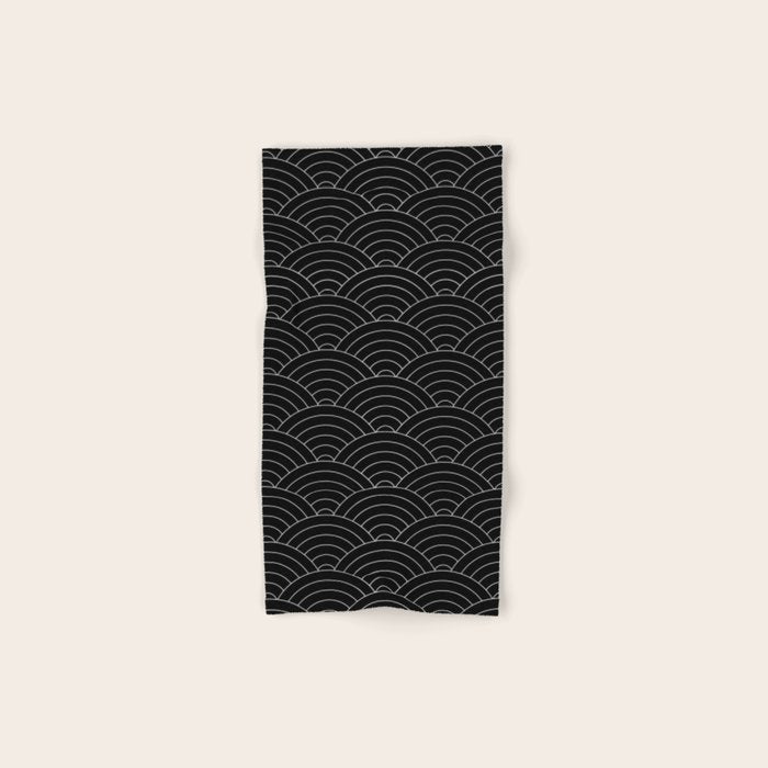Waves (Black) Bath Towel Gallery Image 1